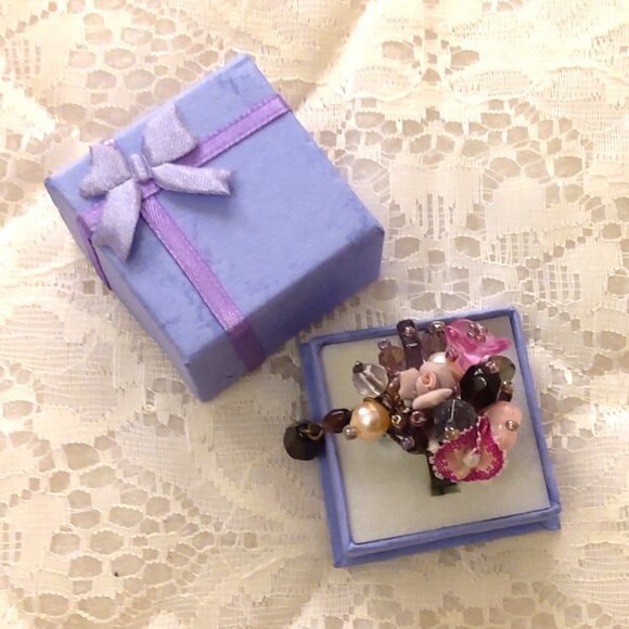 VTG NWOT Girls Women’s Floral Design Adjustable Vintage Copper Ring - Picture 6 of 9